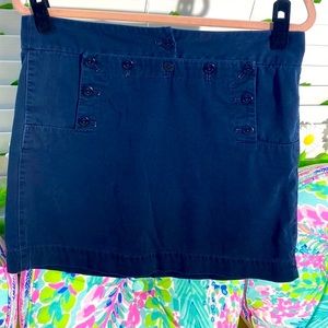 J. Crew nautical classic navy blue chino skirt with laced back